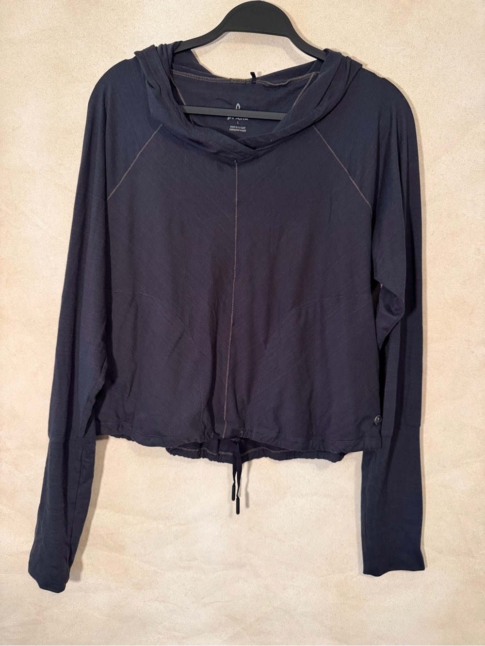 Prana Inigma After Yoga Long Sleeve Hoodie Dark Charcoal Women’s L Large